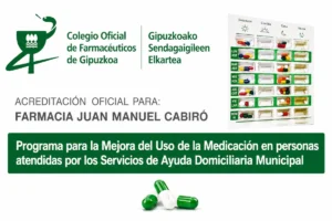 Acreditación del Colegio Oficial de Farmacéuticos de Gipuzkoa para la elaboración de Sistemas Personalizados de Dosificación (SPD) en Farmacia Cabiró