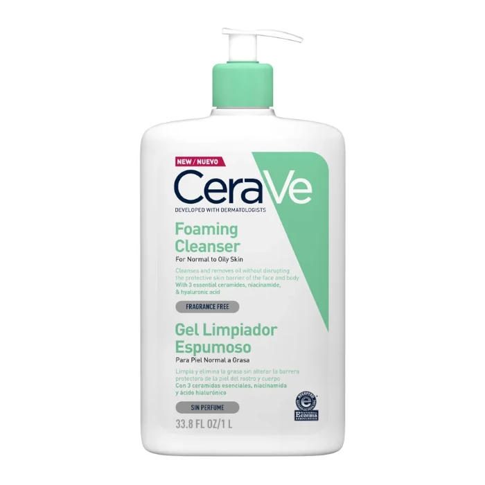 Cerave Gel Limpiador Espumoso 1000ml piel normal grasa